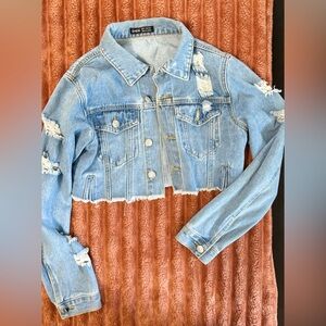SHEIN Blue Vintage Jean Jacket Classic Denim Style